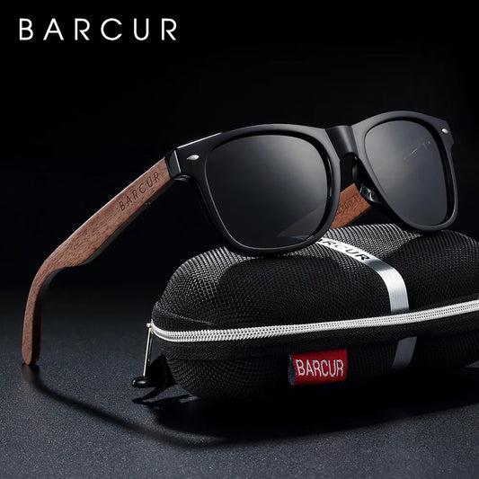 BARCUR Black Walnut Wood Sunglasses