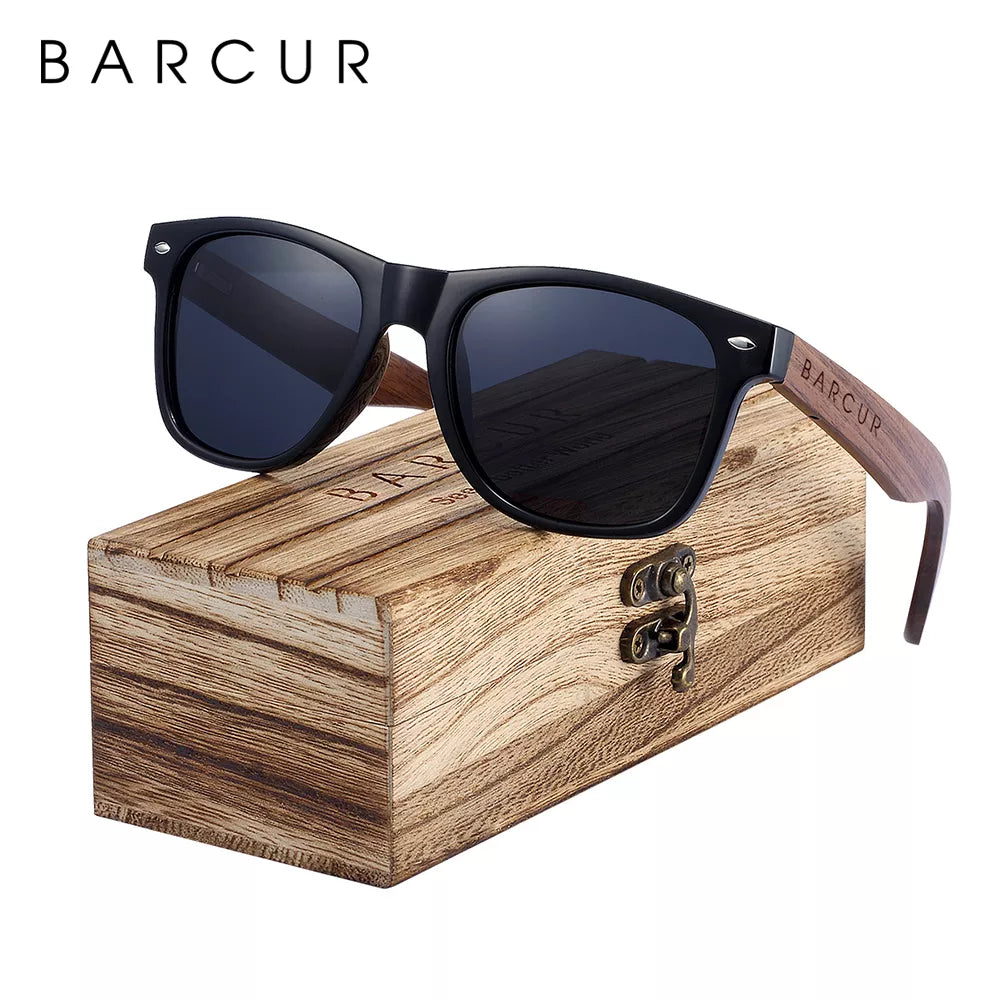 BARCUR Black Walnut Wood Sunglasses